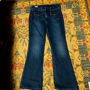 Gap 70’s Flare Hi Rise Patch Pocket Flare Jeans Dark Wash 29 Regular Size 8